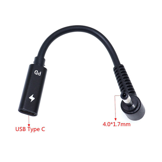 Type-C (Female) to 4.0*1.7mm (Male) Adapter Cable für Laptop Ladegerät