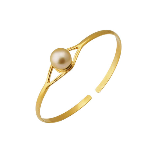 South Sea Golden Pearl 10.5-11.5 mm Adjustable Corner Cut Bracelet-1