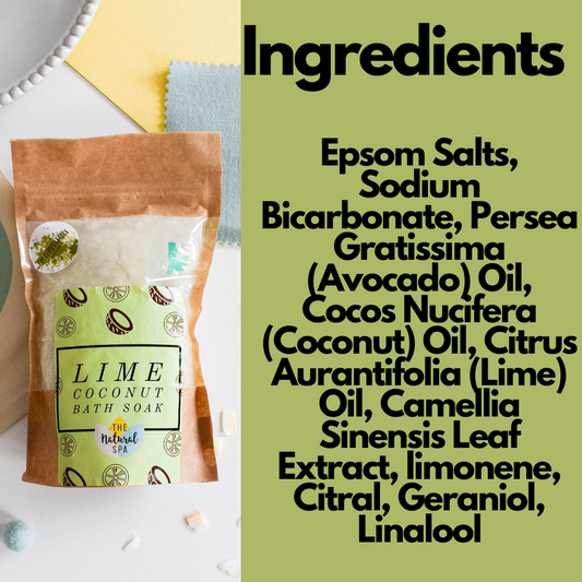 225g Lime and Coconut Bath Soak - Compostable pouch-1