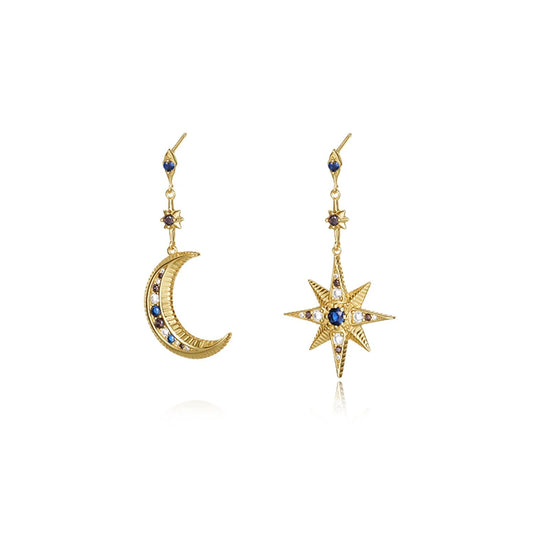 CELESTE MOON & STAR STUDS - Shopgalaxy