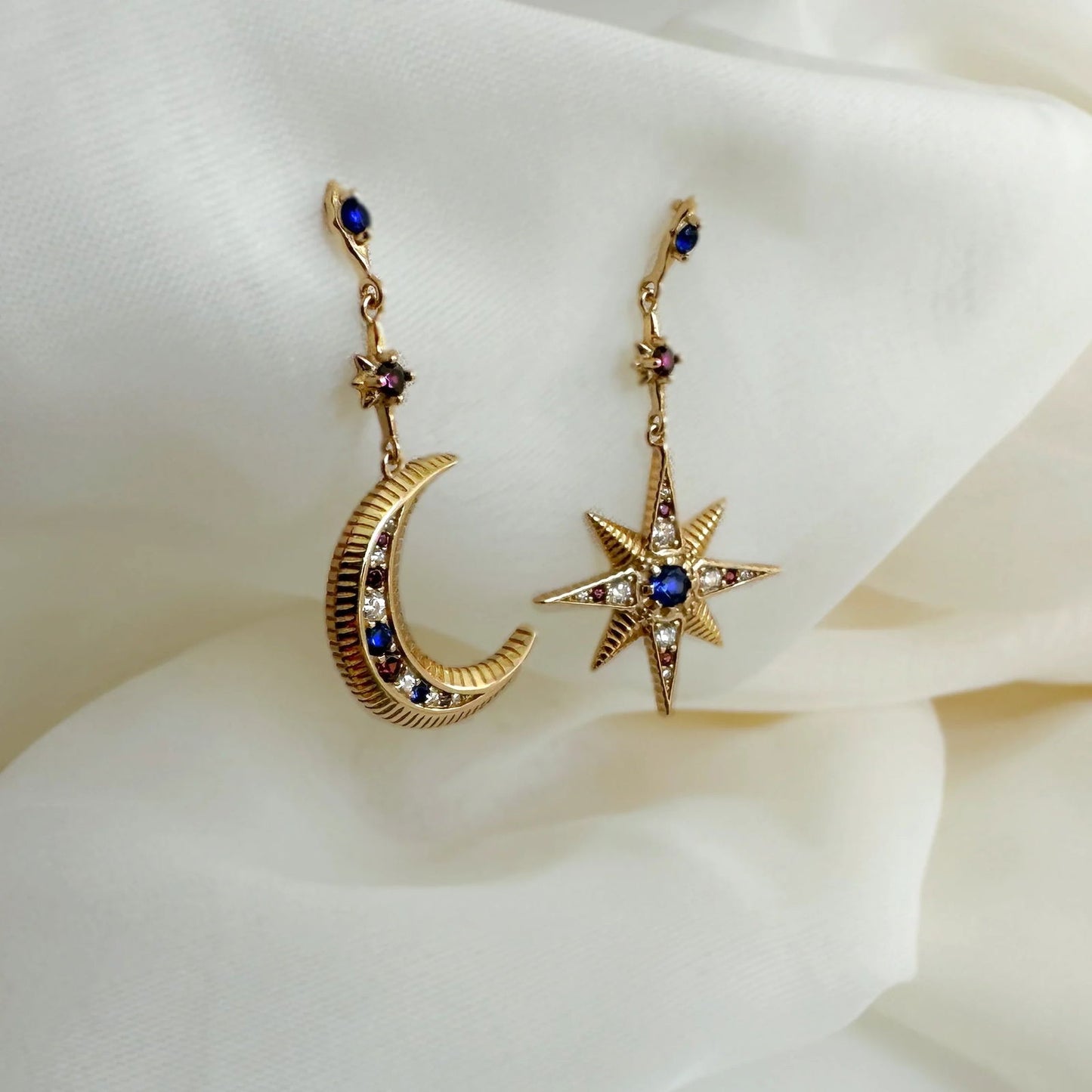 CELESTE MOON & STAR STUDS - Shopgalaxy