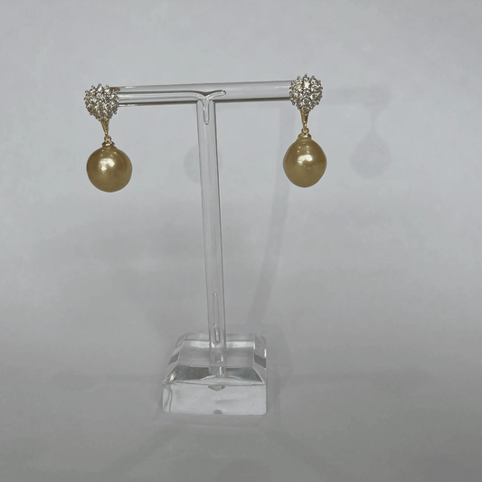 South Sea Gold Cape Leveque Baroque Pearls Drop Earrings 12-13 MM AA+-2