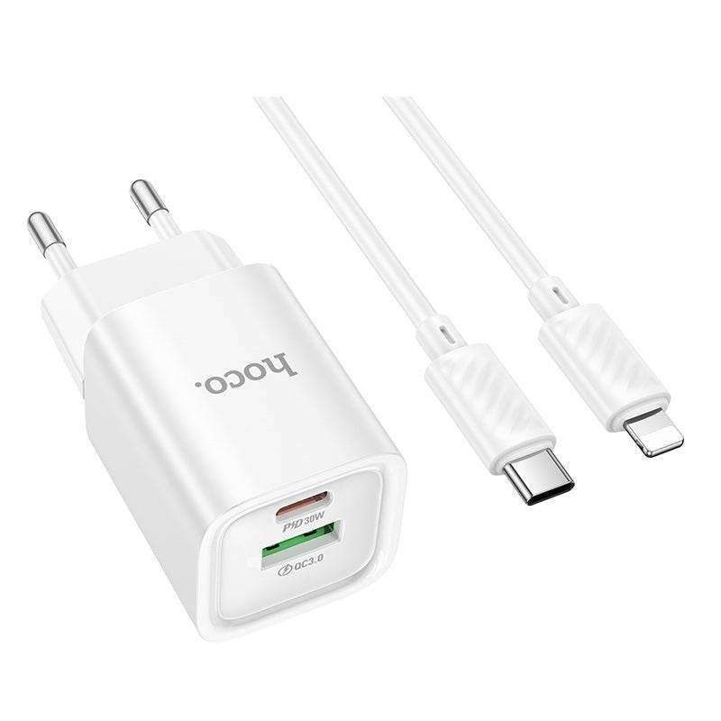 Fast Charger 30W inkl kable C149A Charm PD30W+QC3.0 charger set(C to iP)(EU) - Shopgalaxy