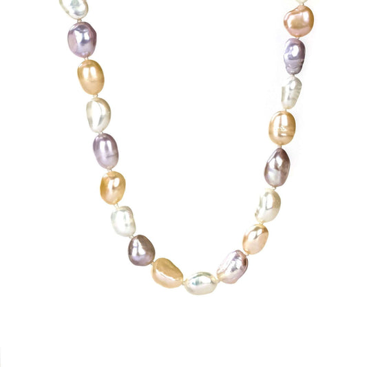 Freshwater Baroque Mixed Colour 29 inches Ascot Strand Necklace 8-9 mm AAA - Shopgalaxy