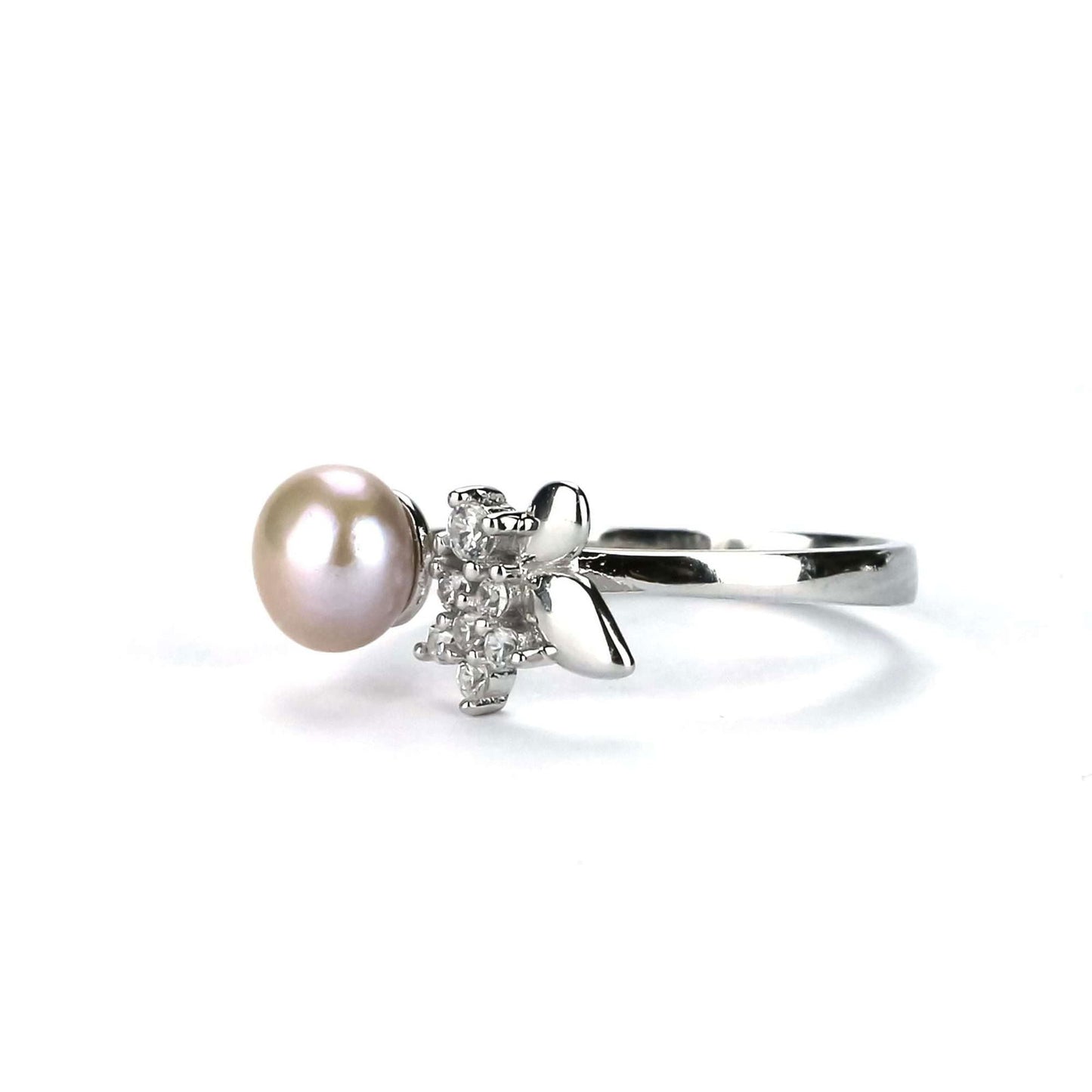 Freshwater Button Shape Purple Pearls Dalkeith Ring 6 mm AAAA - Shopgalaxy