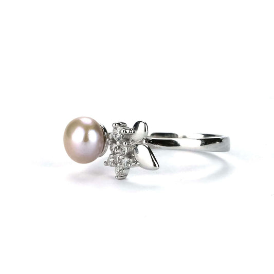 Freshwater Button Shape Purple Pearls Dalkeith Ring 6 mm AAAA - Shopgalaxy