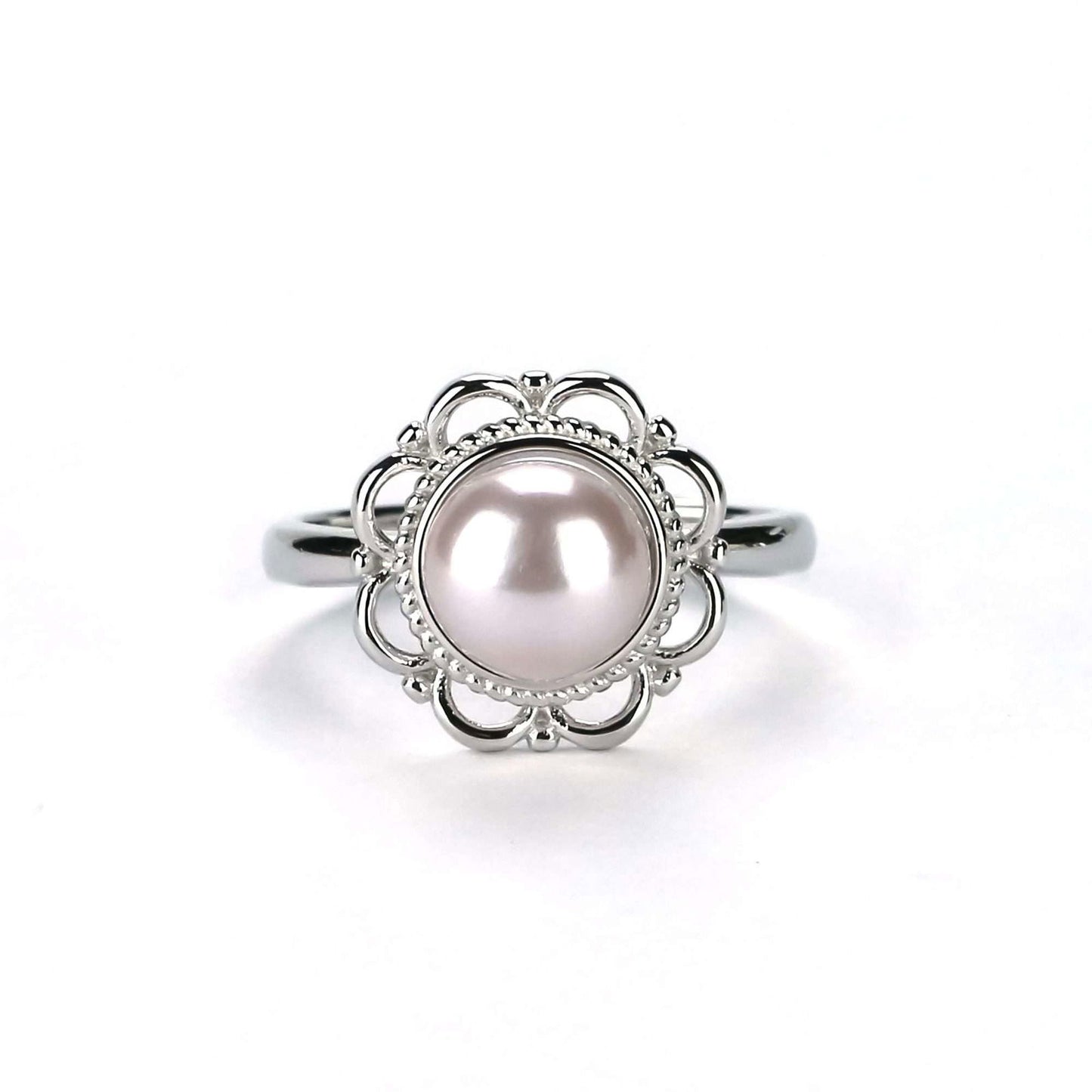Freshwater Button Shape Purple Pearls Medindie Ring 8 mm AAAA - Shopgalaxy