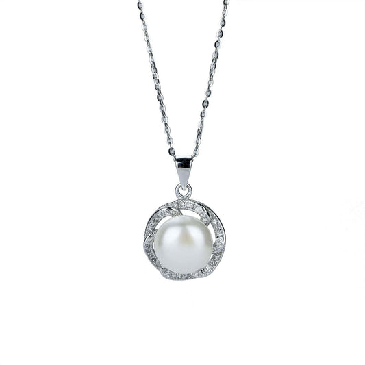 Freshwater Button Shape White Pearls Kensington Pendant 10.5 mm AAAA - Shopgalaxy.ch