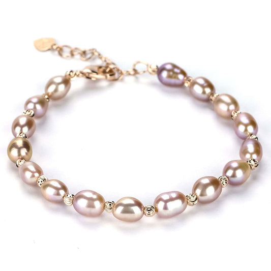 Freshwater Drop Shape Purple St Lucia Bracelet 7 mm AAAA - Shopgalaxy