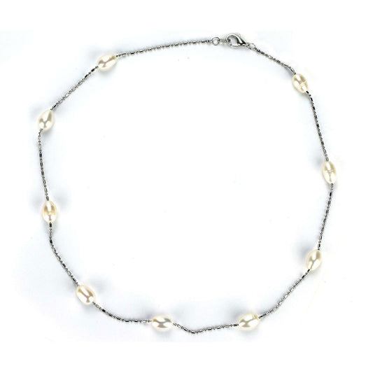 Freshwater Drop Shape White 17.7 inches Hamilton Strand Necklace 8-9 mm AAA - Shopgalaxy