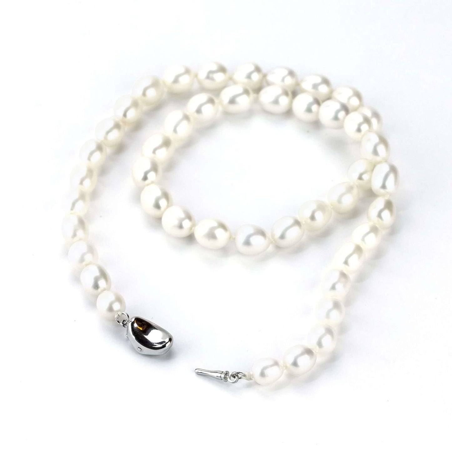 Freshwater Drop Shape White 17.7 inches Pullenvale Strand Necklace 8-9 mm AAA - Shopgalaxy