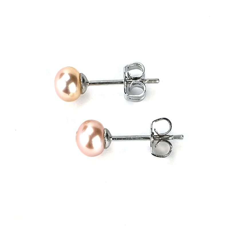 Freshwater Pink Pearls Kellyville Earrings 7-8 mm AAA - Shopgalaxy.ch