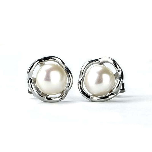 Freshwater White Pearls Budapest Earrings 8-9 mm AAA - Shopgalaxy.ch