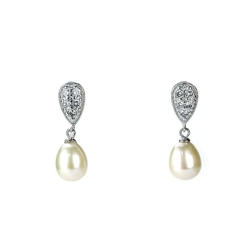 Freshwater White Pearls Casablanca Earrings 8-9 mm AAA - Shopgalaxy.ch