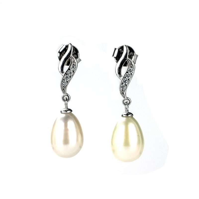 Freshwater White Pearls Fitzroy Earrings 8-9 mm AAA - Shopgalaxy.ch