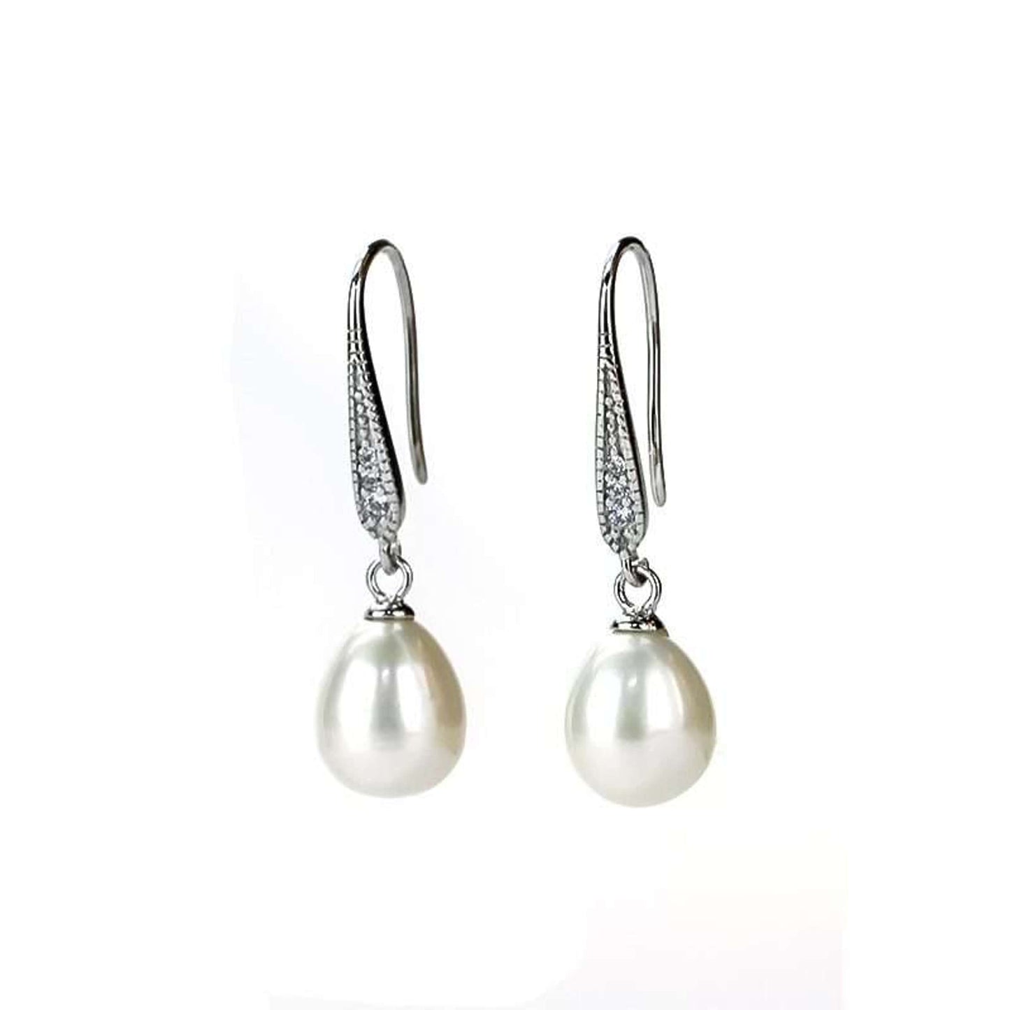 Freshwater White Pearls Kew Earrings 8-9 mm AAAA - Shopgalaxy