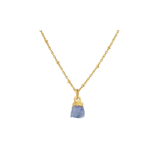 Handmade Tanzanite Pendant in its Natural form Gold Plated - Shopgalaxy