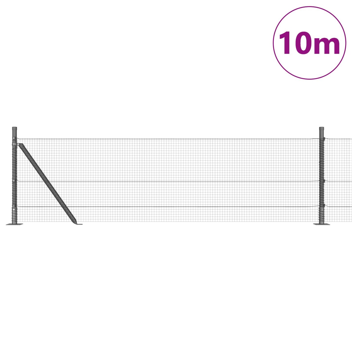 Zaunpfosten-Set Set aus 2 Grau Metall Mittel Langlebig