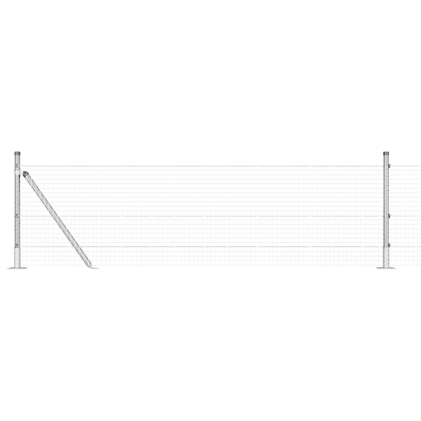Welded Wire Zaun mit 13 Flanschpfosten 0,6x25 m Verzinkter Stahl