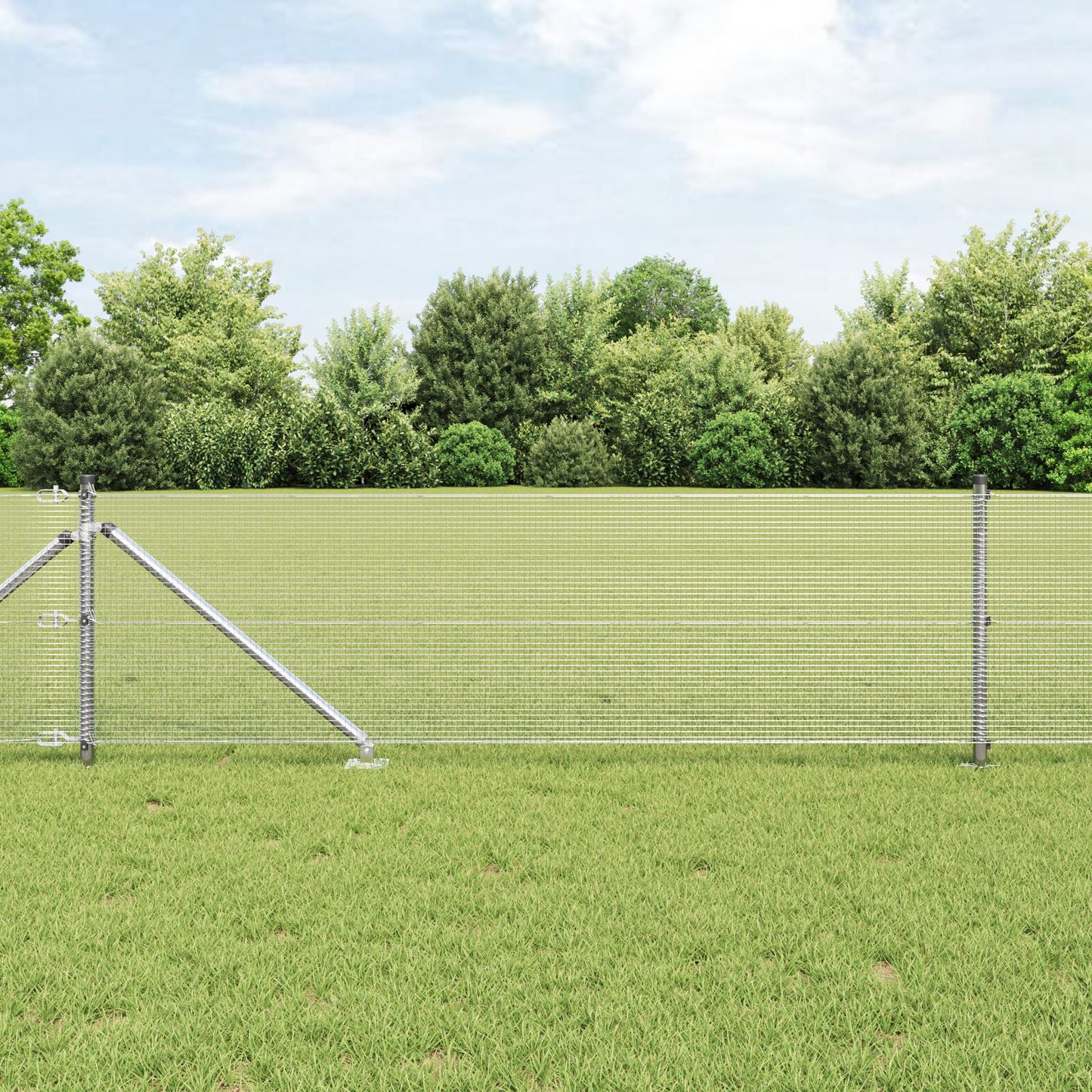 Zaunpfosten-Set Set aus 2 Verzinkter Stahl 10 x 0,5 m Langlebig