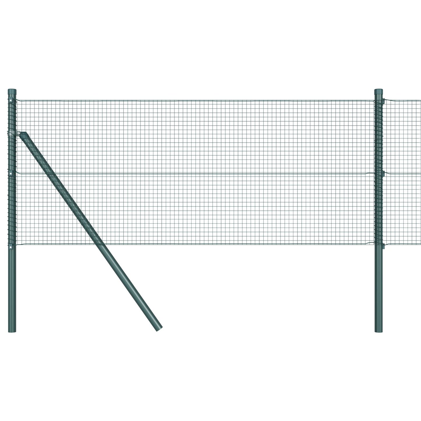 Zaunpfosten-Set Set von 2 Grün Metall 25 x 0,5 m Langlebig