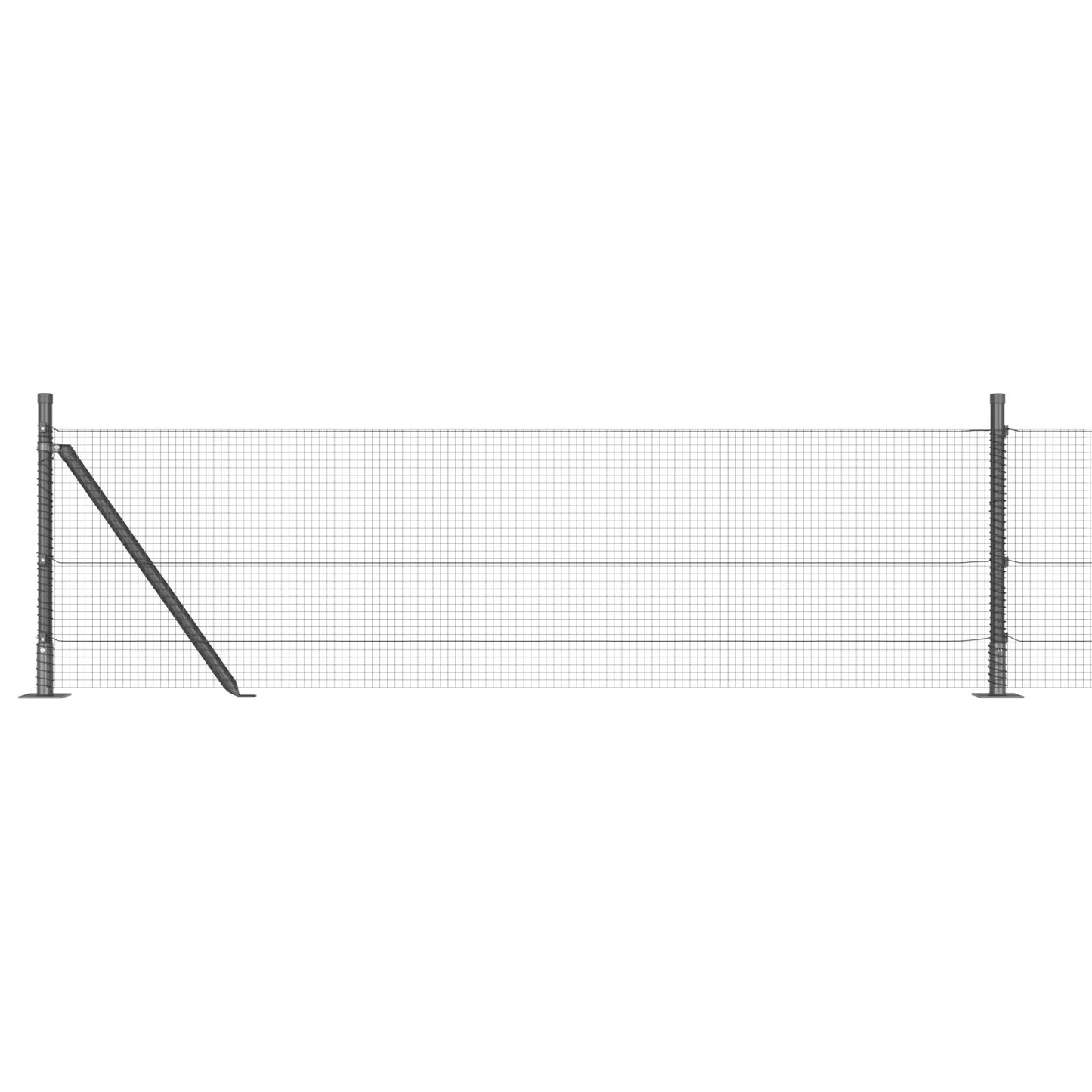 Zaunpfosten-Set Set aus 2 Grau Metall Mittel Langlebig