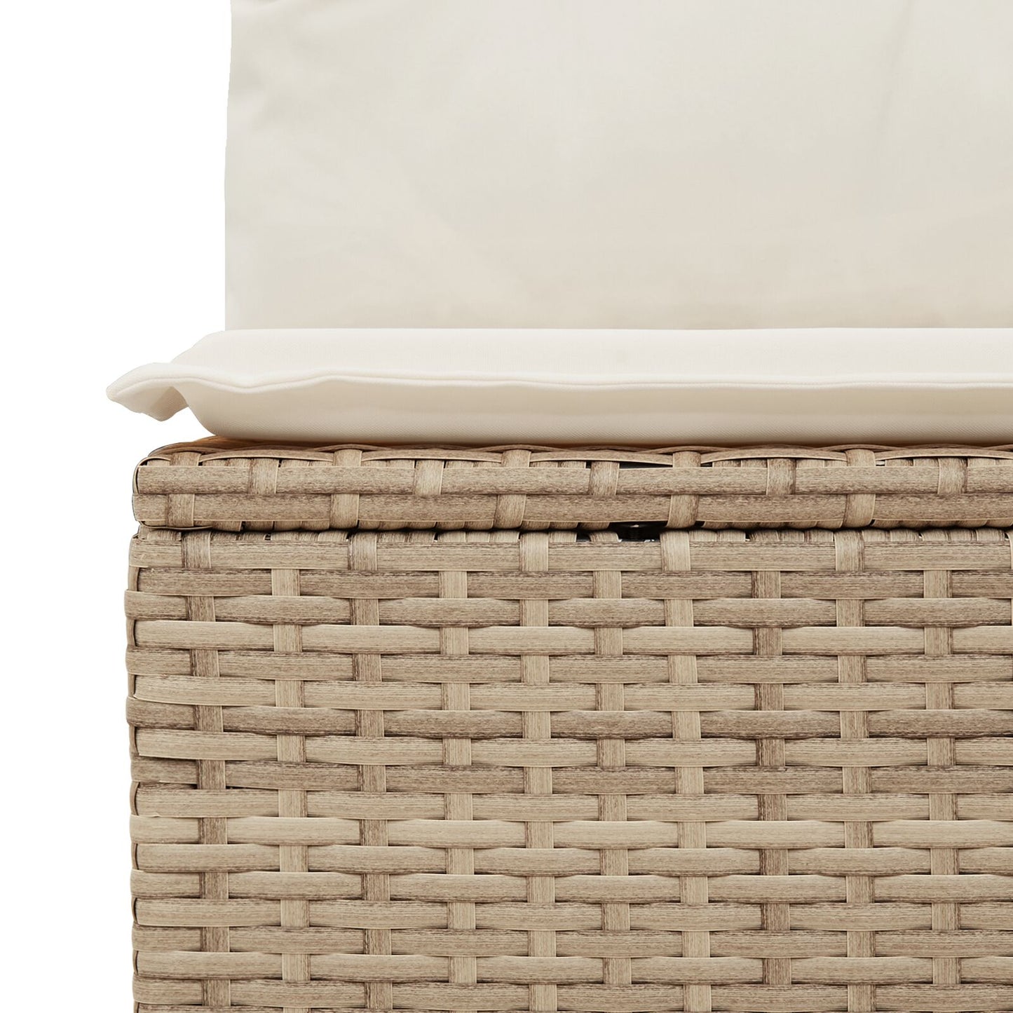 7-teiliges Garten Sofa Set mit Kissen Beige Poly Rattan