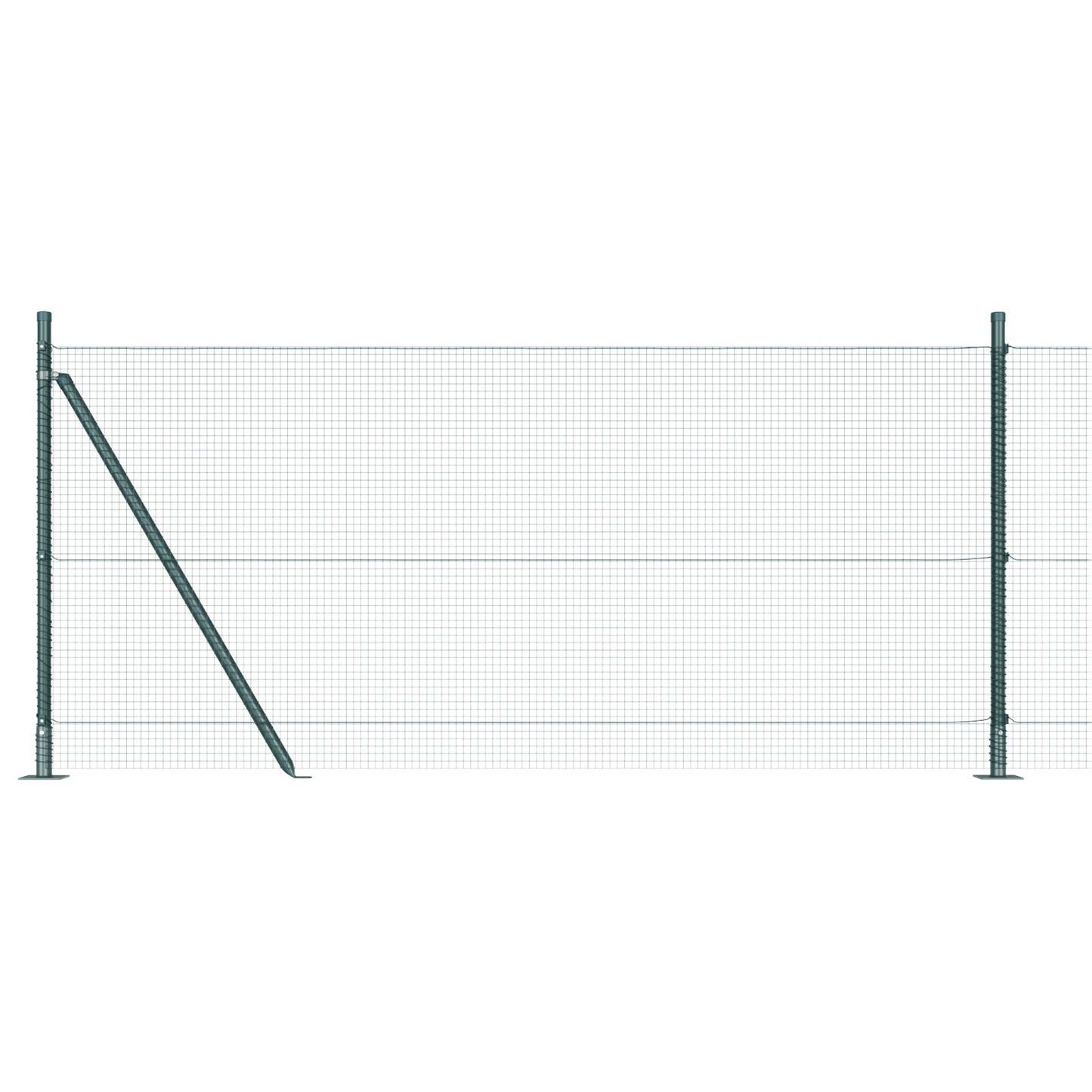 Zaunpfosten-Set Set aus 2 Grün Metall 10 x 1 m Langlebig