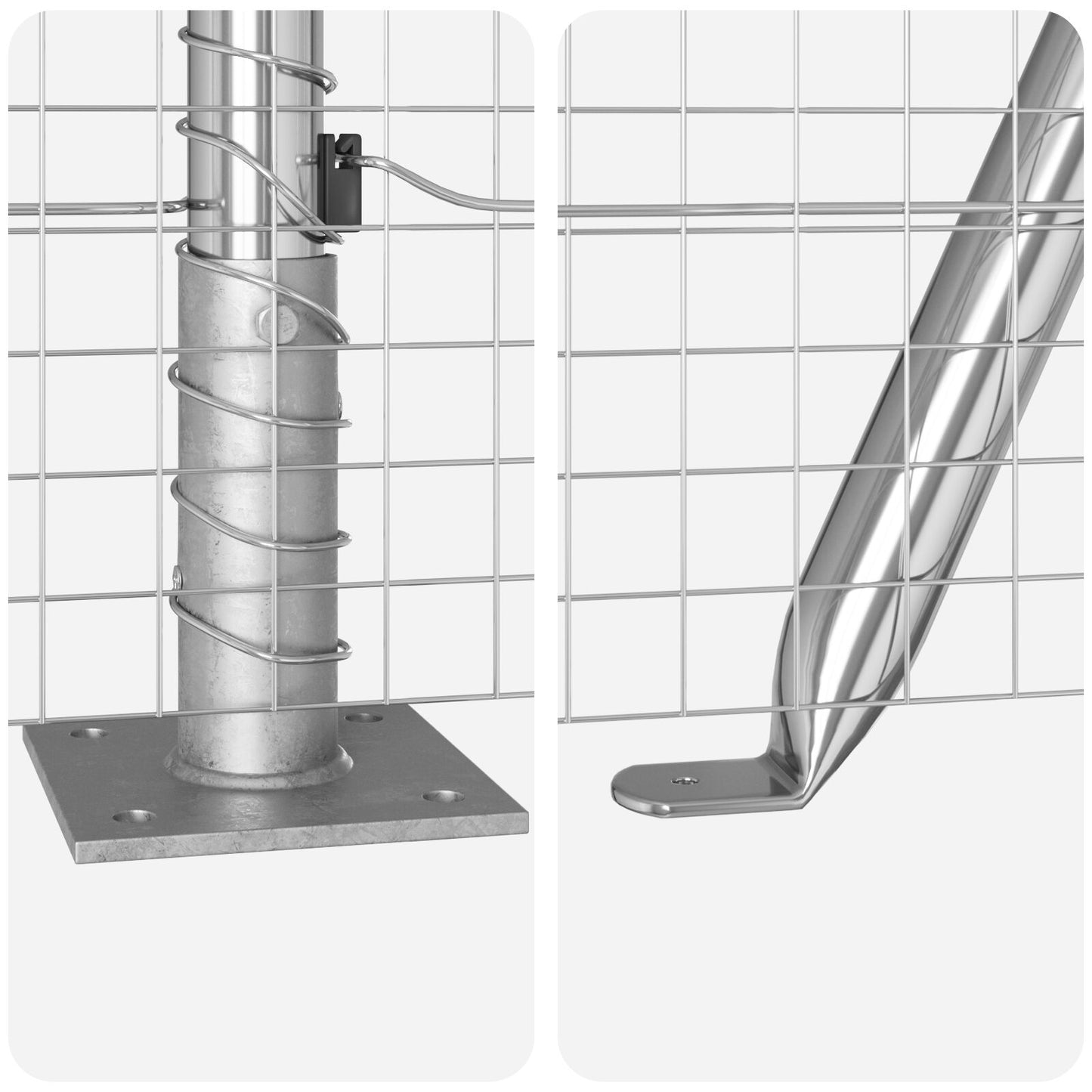 Zaunpfosten-Set 2er Set Verzinkter Stahl 10 x 1,5 m Langlebig