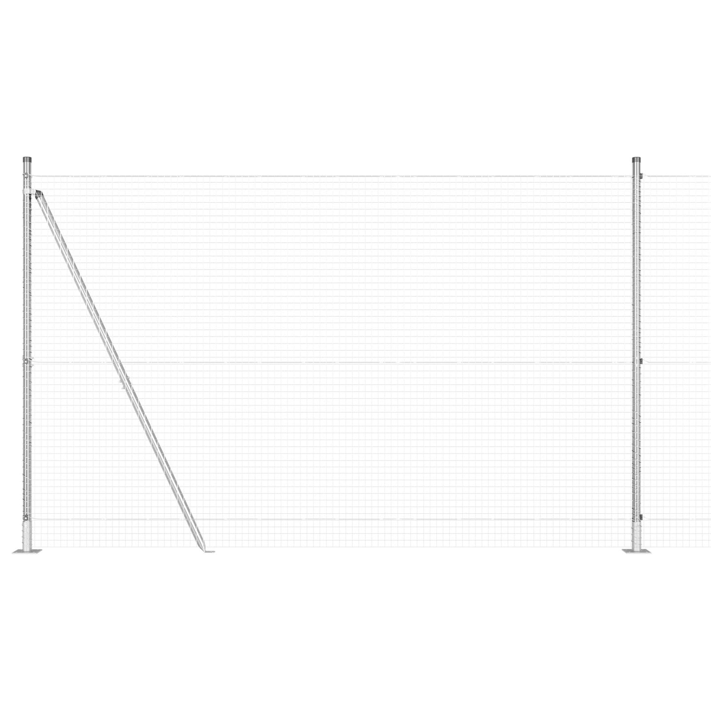 Zaunpfosten-Set 2er Set Verzinkter Stahl 10 x 1,5 m Langlebig