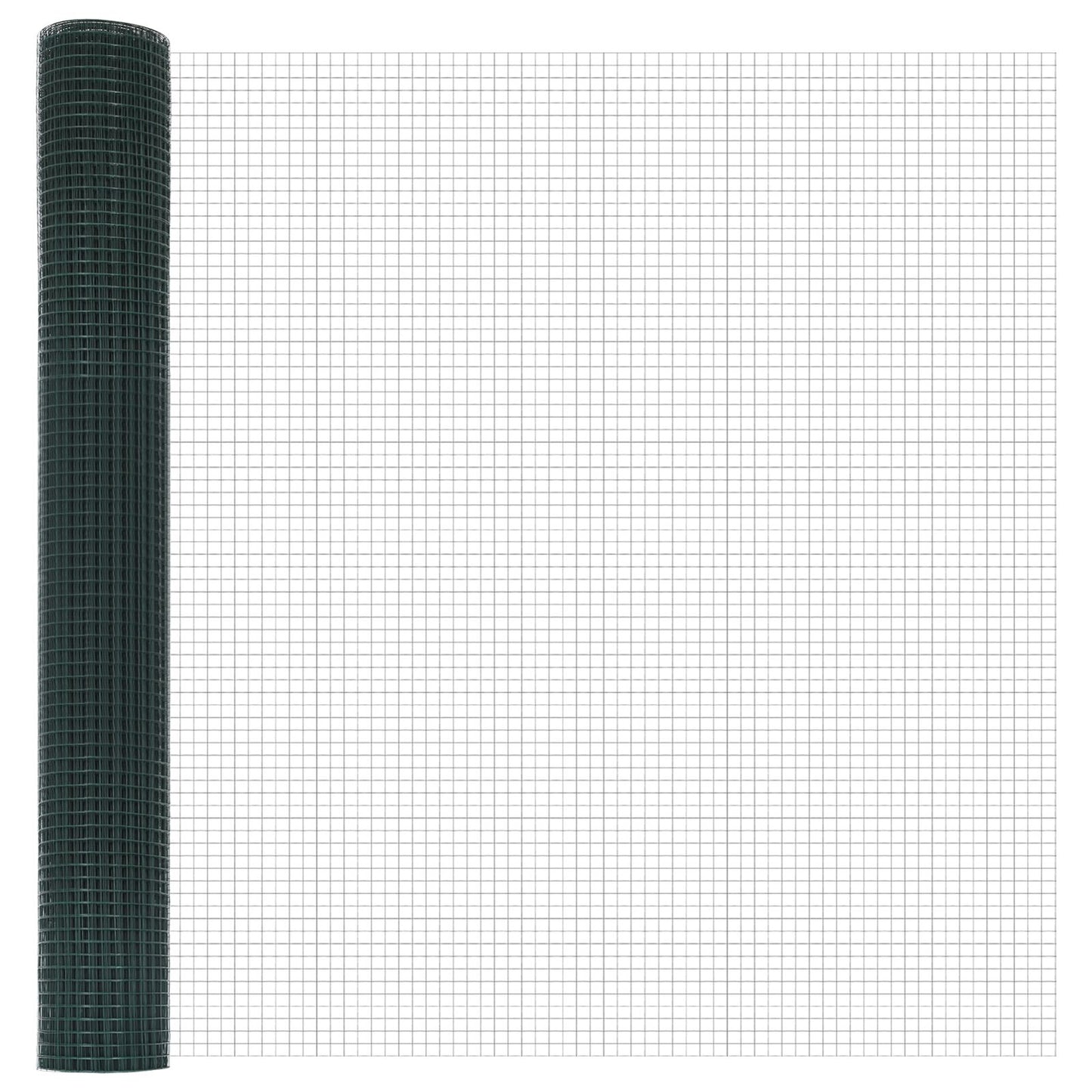 Zaunpfosten-Set Set mit 2 Grün Pulverbeschichteter Stahl 25 x 1 m