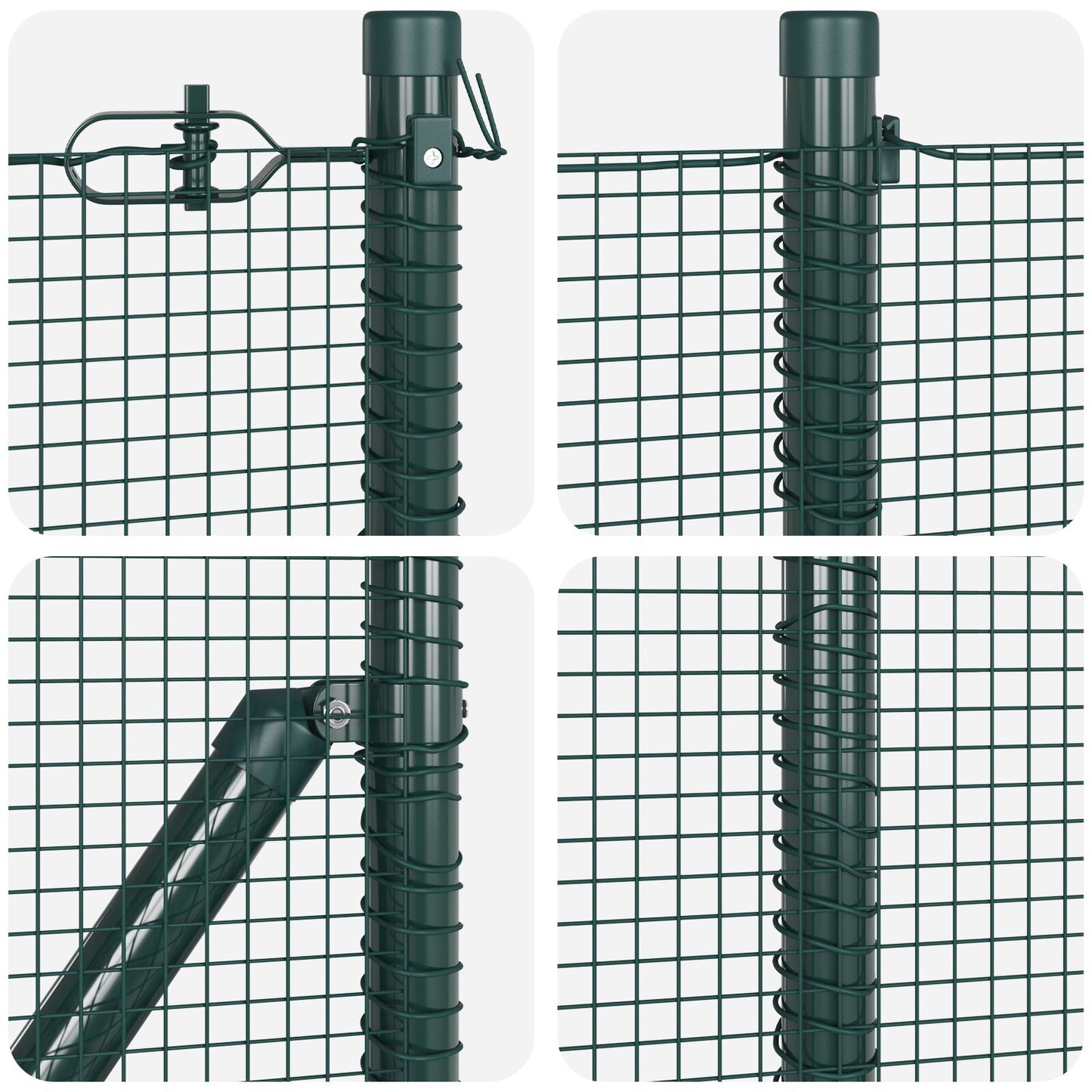 Zaunpfosten-Set Set von 2 Grün Metall Langlebig