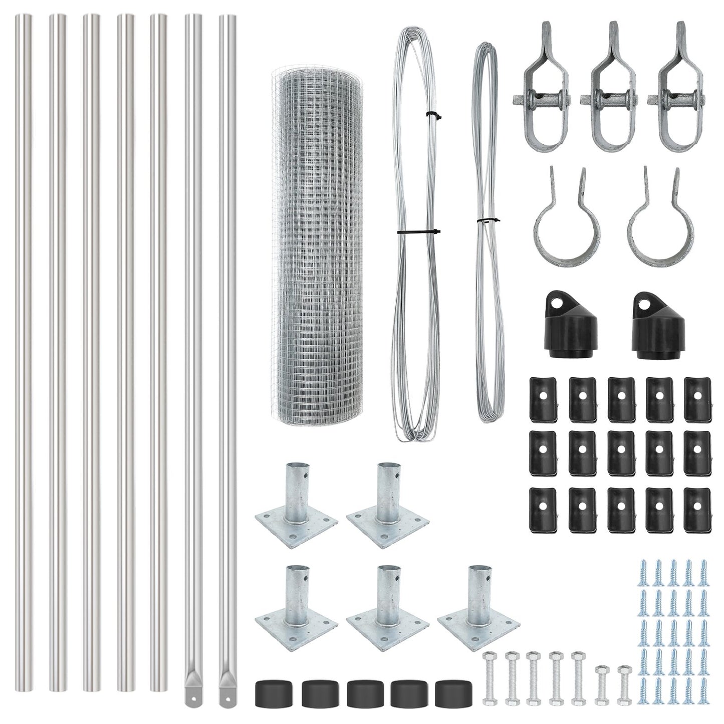 Zaunpfosten Set Set mit 2 Verzinkter Stahl 10 x 0.5 m Langlebig