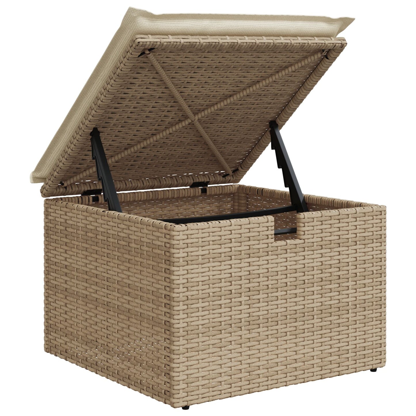 6-teiliges Garten-Sofa-Set mit Kissen Beige Poly Rattan