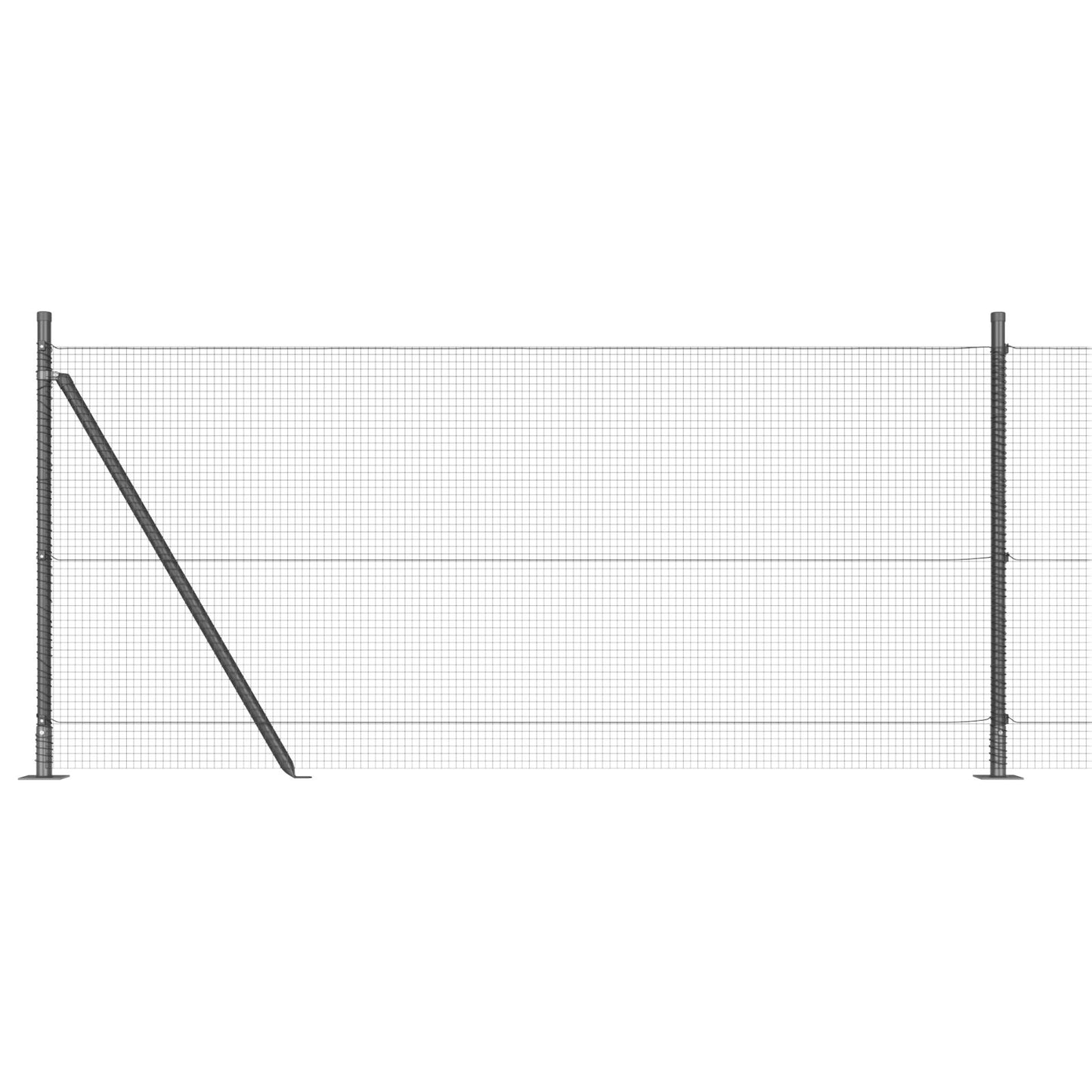 Zaunpfosten-Set 2er Set Grau Metall und PVC 25 x 1 m Langlebig