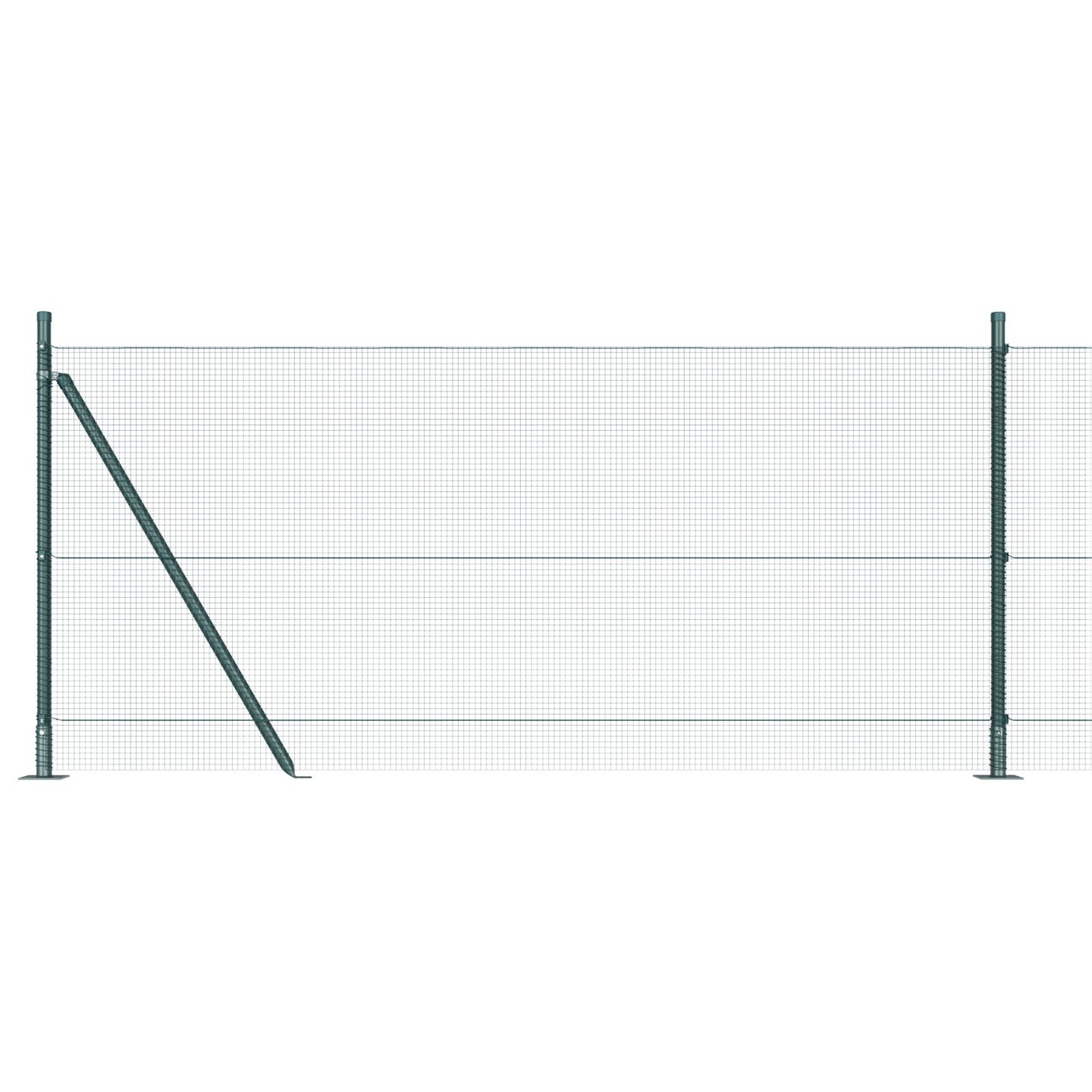 Zaunpfosten-Set Set von 2 Grün Metall Langlebig