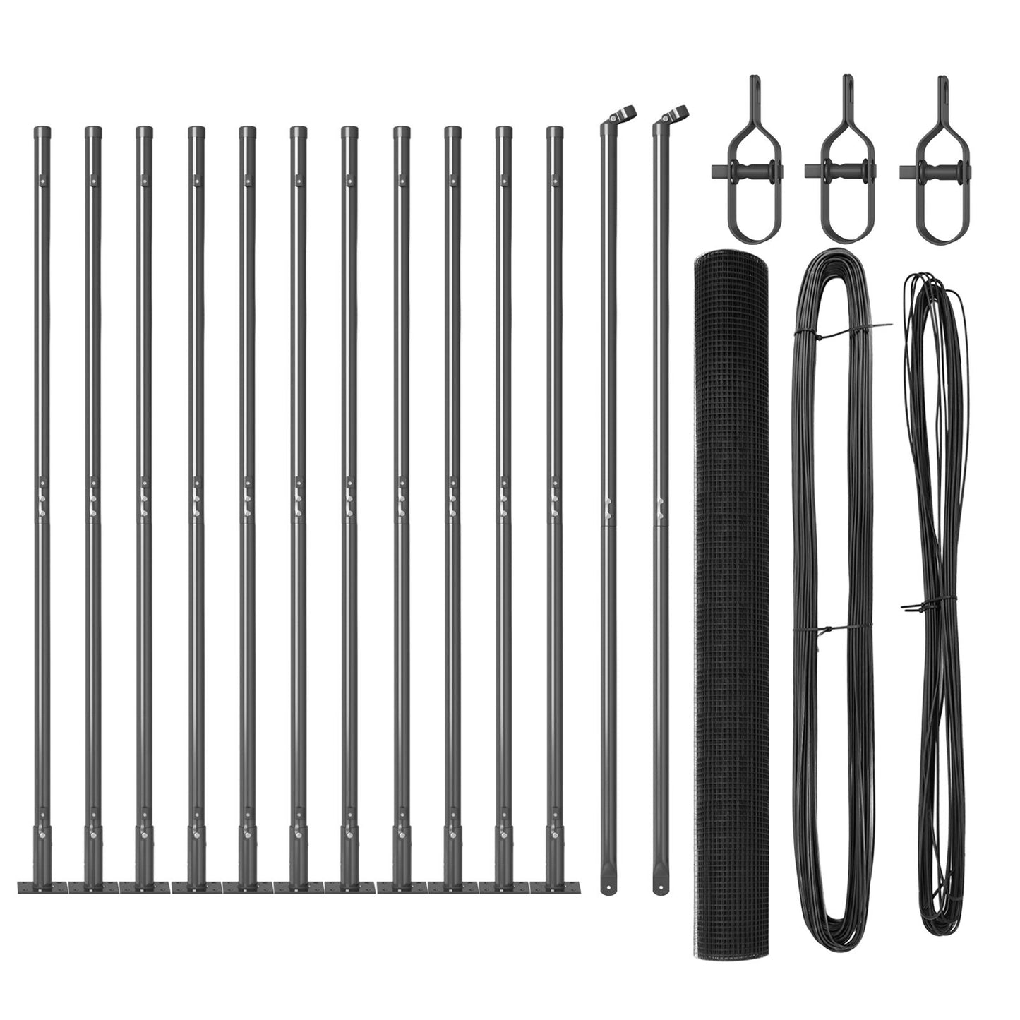 Zaunpfosten-Set Set aus 2 Grau Metall 25 x 1,5 m Robust
