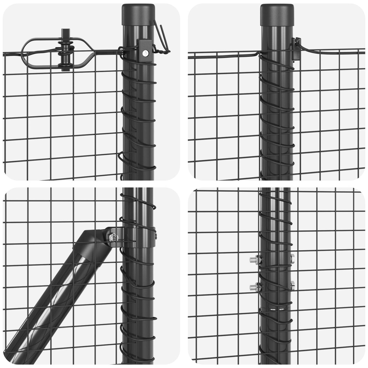 Zaunpfosten Set 2er Set Grau Metall 25 x 1,5 m Langlebig