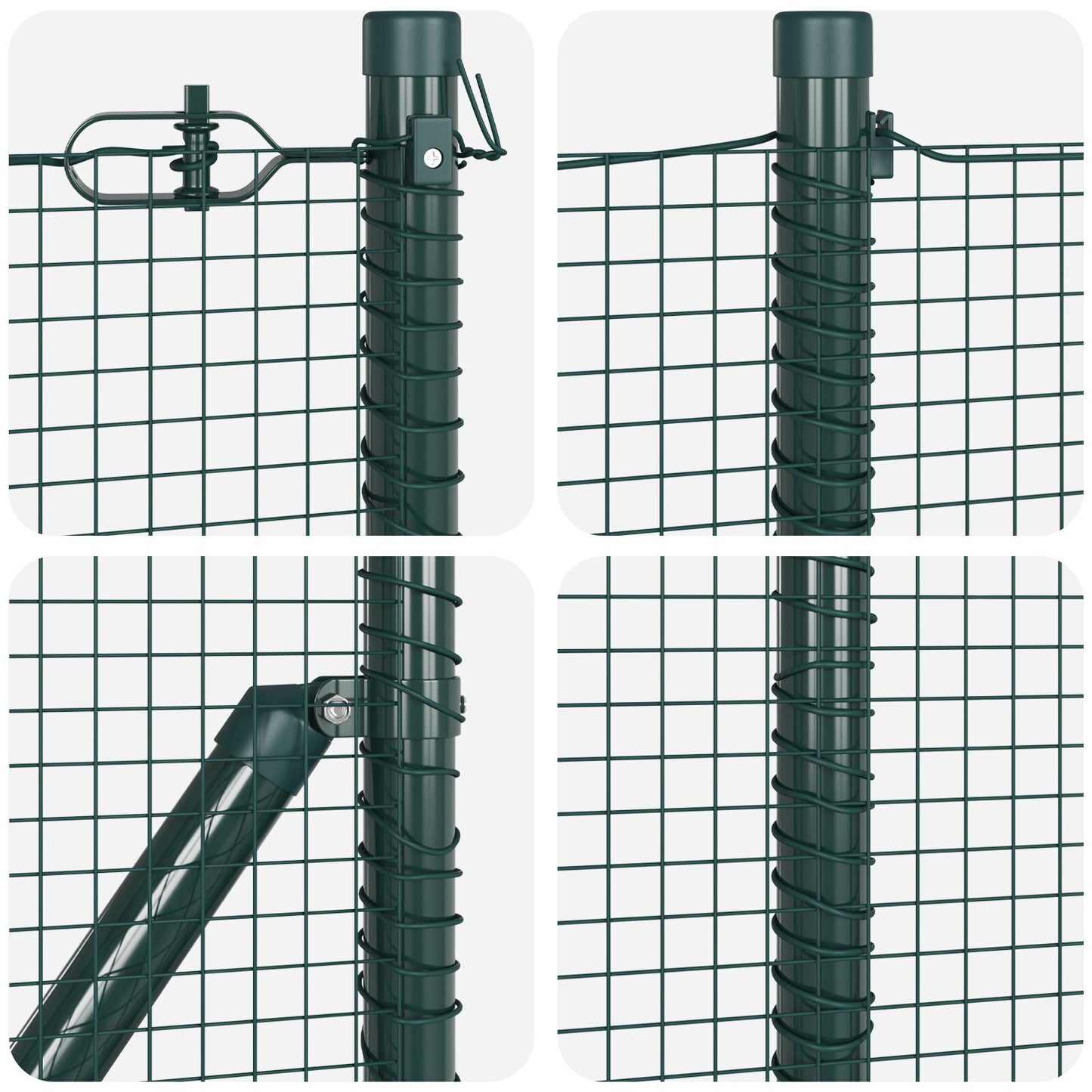 Zaunpfosten-Set Set aus 2 Grün Metall 10 x 1 m Langlebig