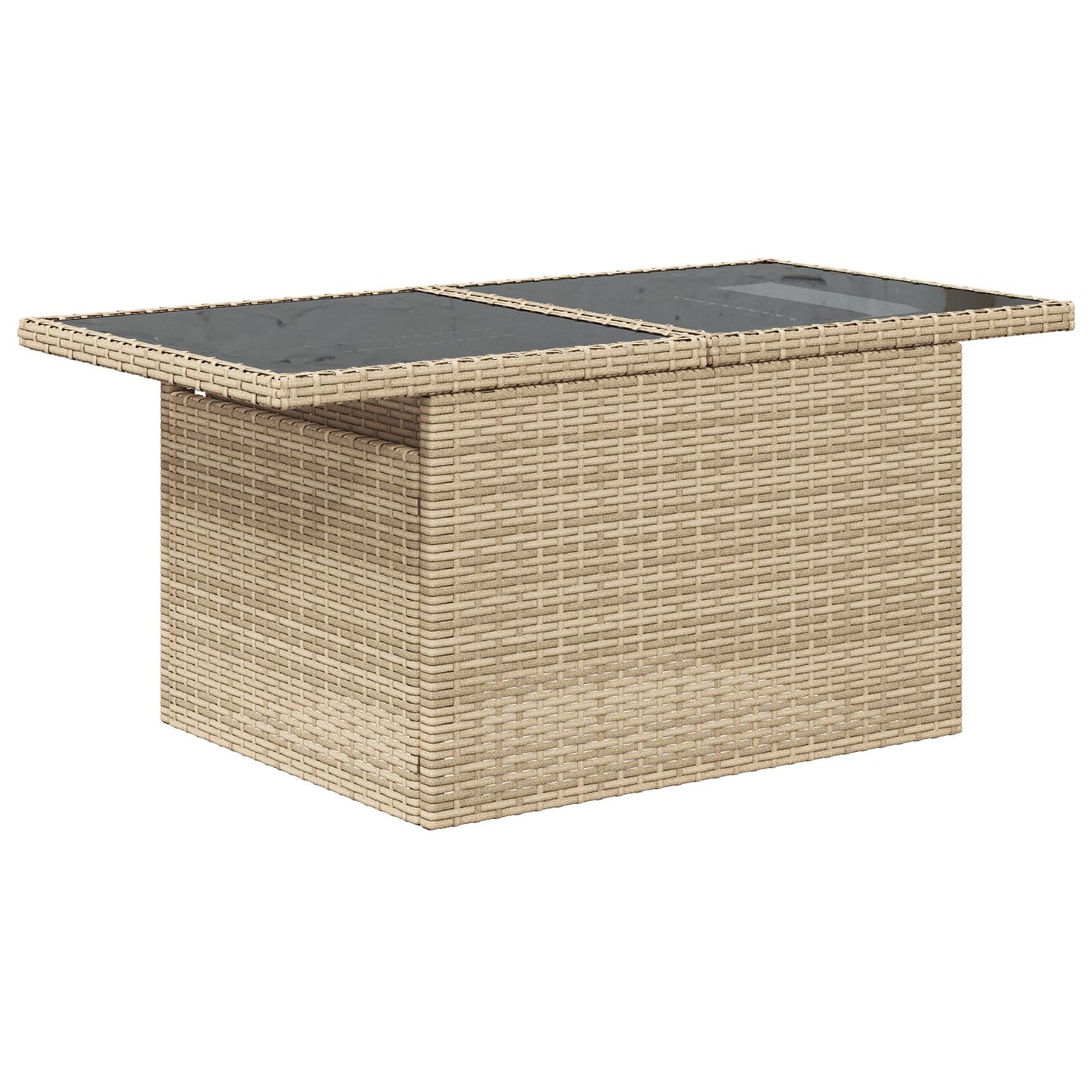 7-teiliges Garten Sofa Set mit Kissen Beige Poly Rattan