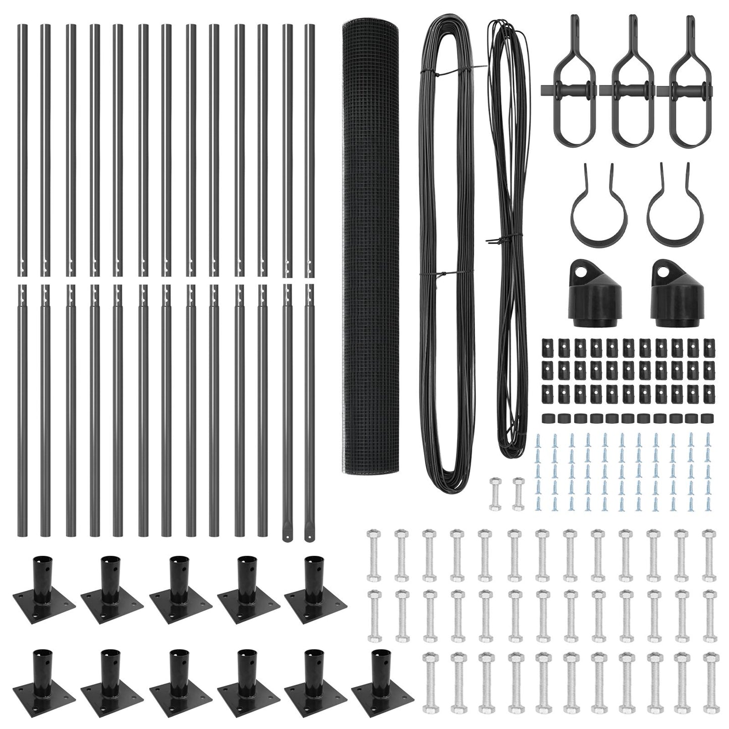 Zaunpfosten-Set 2er Set Grau Metall und PVC 25 x 1 m Langlebig