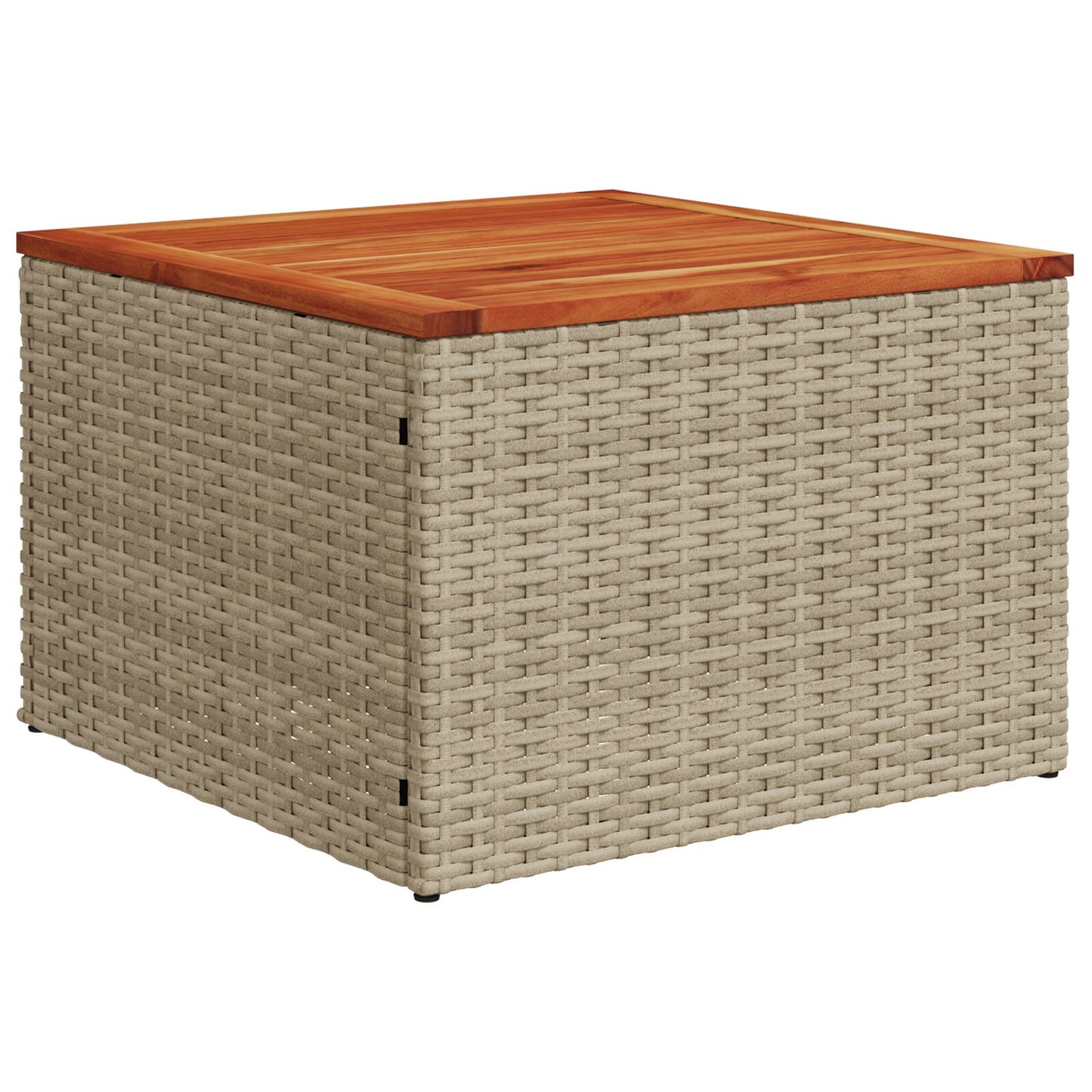 5-teiliges Garten Sofa Set mit Kissen Beige Poly Rattan Akazie