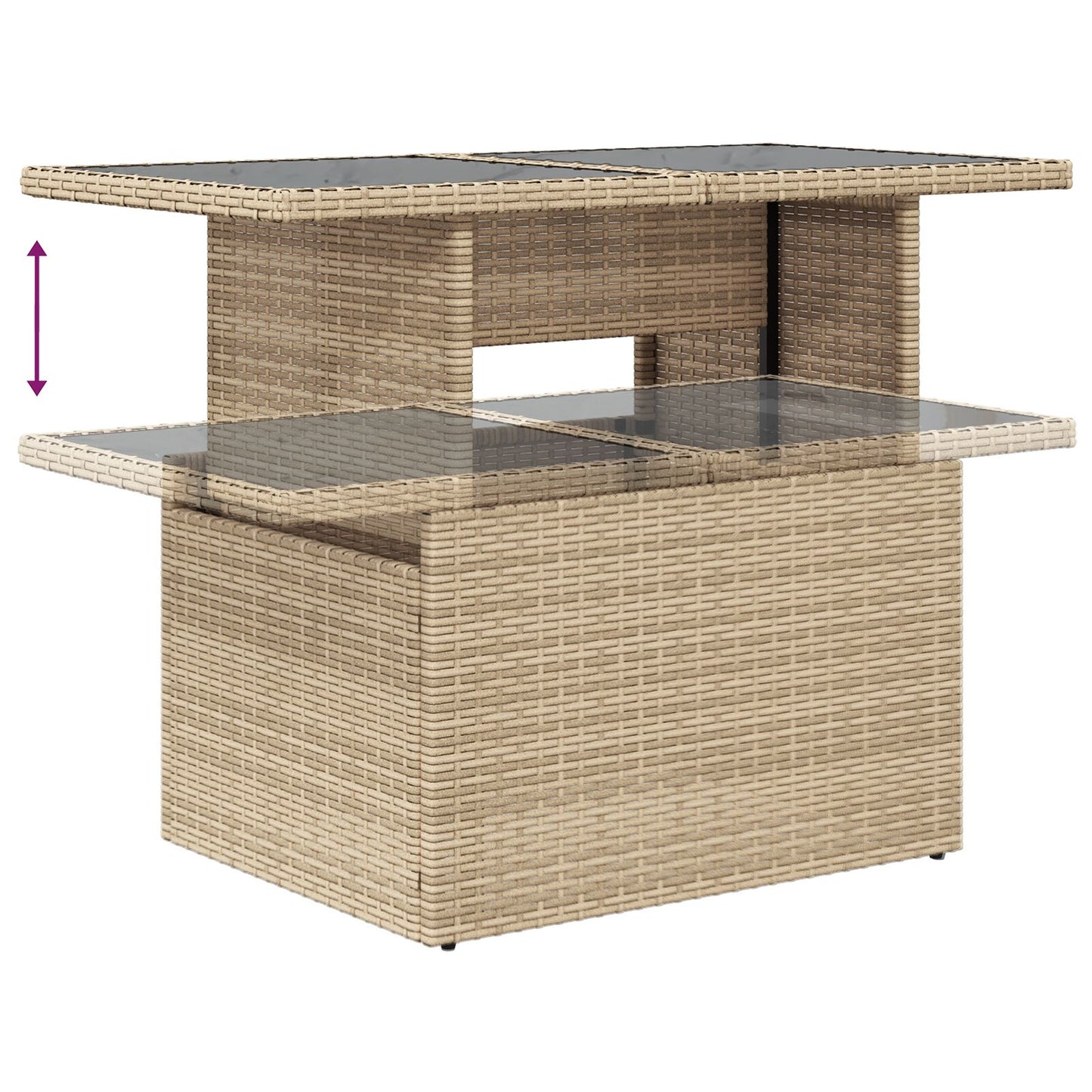 8-teiliges Garten Sofa Set mit Kissen Beige Poly Rattan