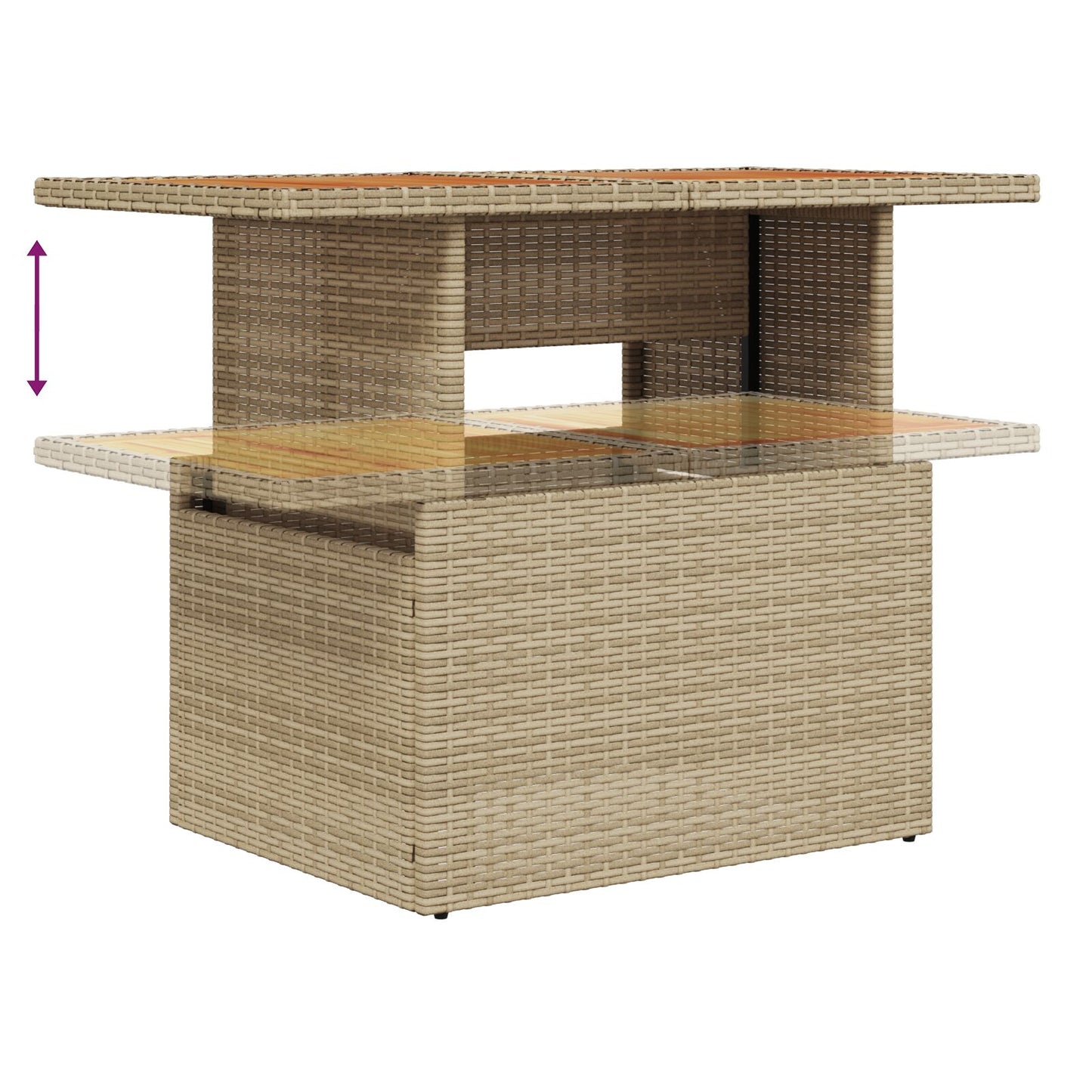 6-teiliges Garten-Sofa-Set mit Kissen Beige Poly Rattan