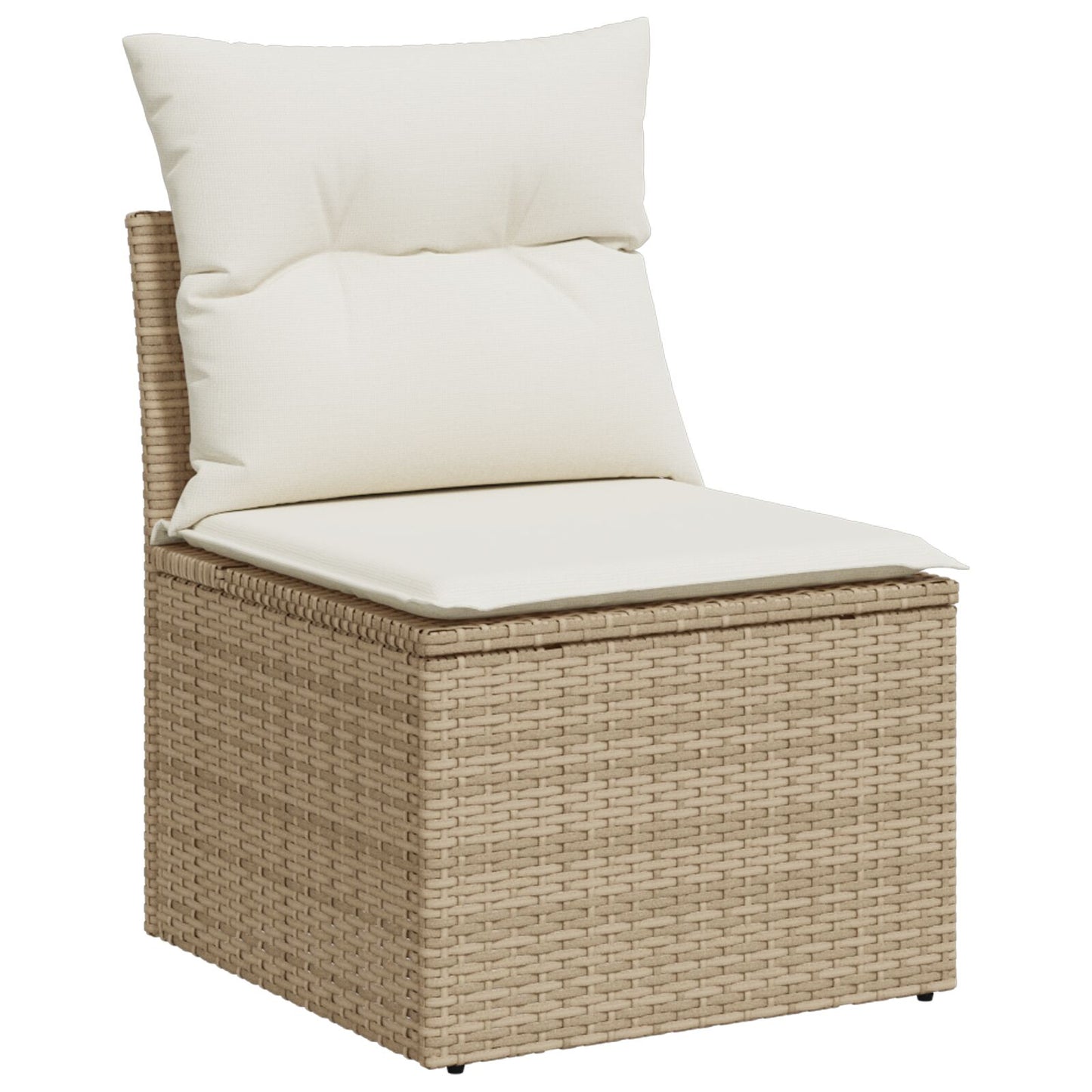 6-teiliges Garten-Sofa-Set mit Kissen Beige Poly Rattan