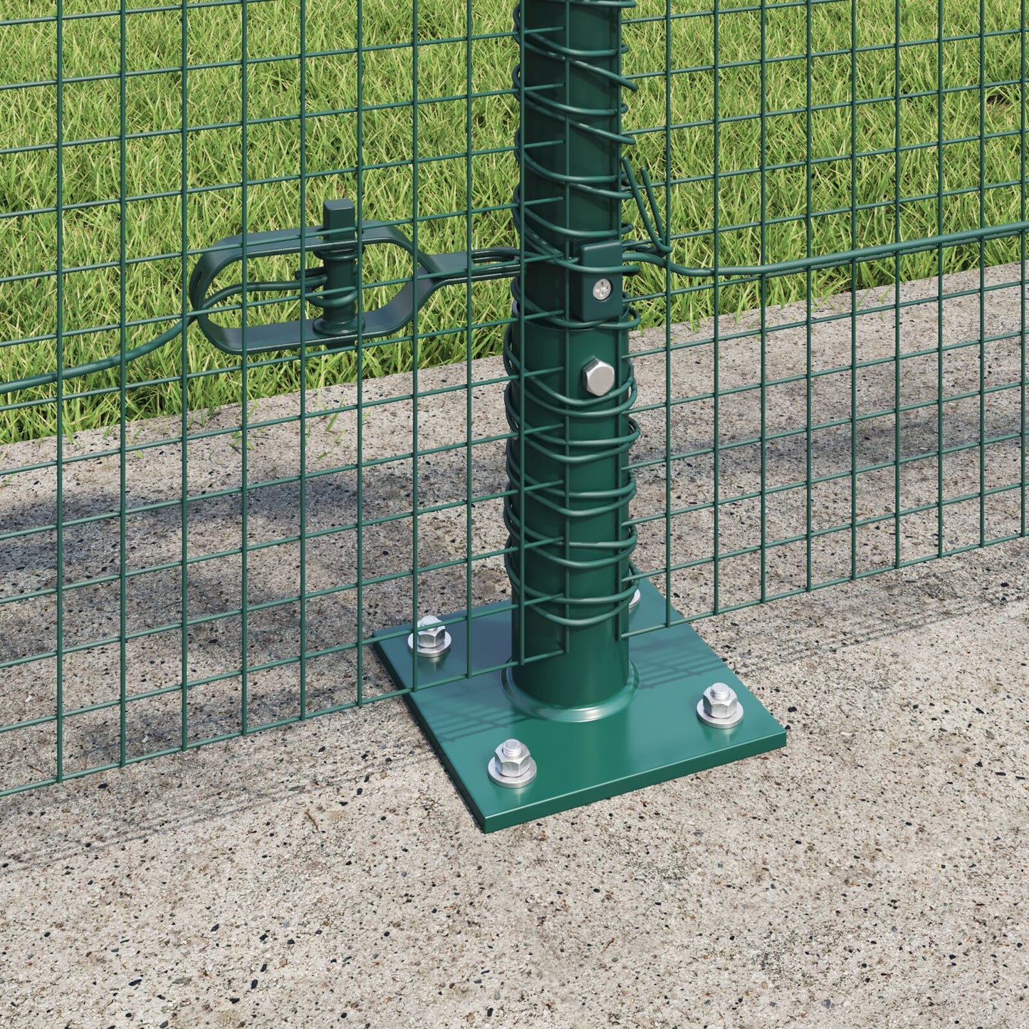 Zaunpfosten-Set Set aus 2 Grün Metall 10 x 1 m Langlebig