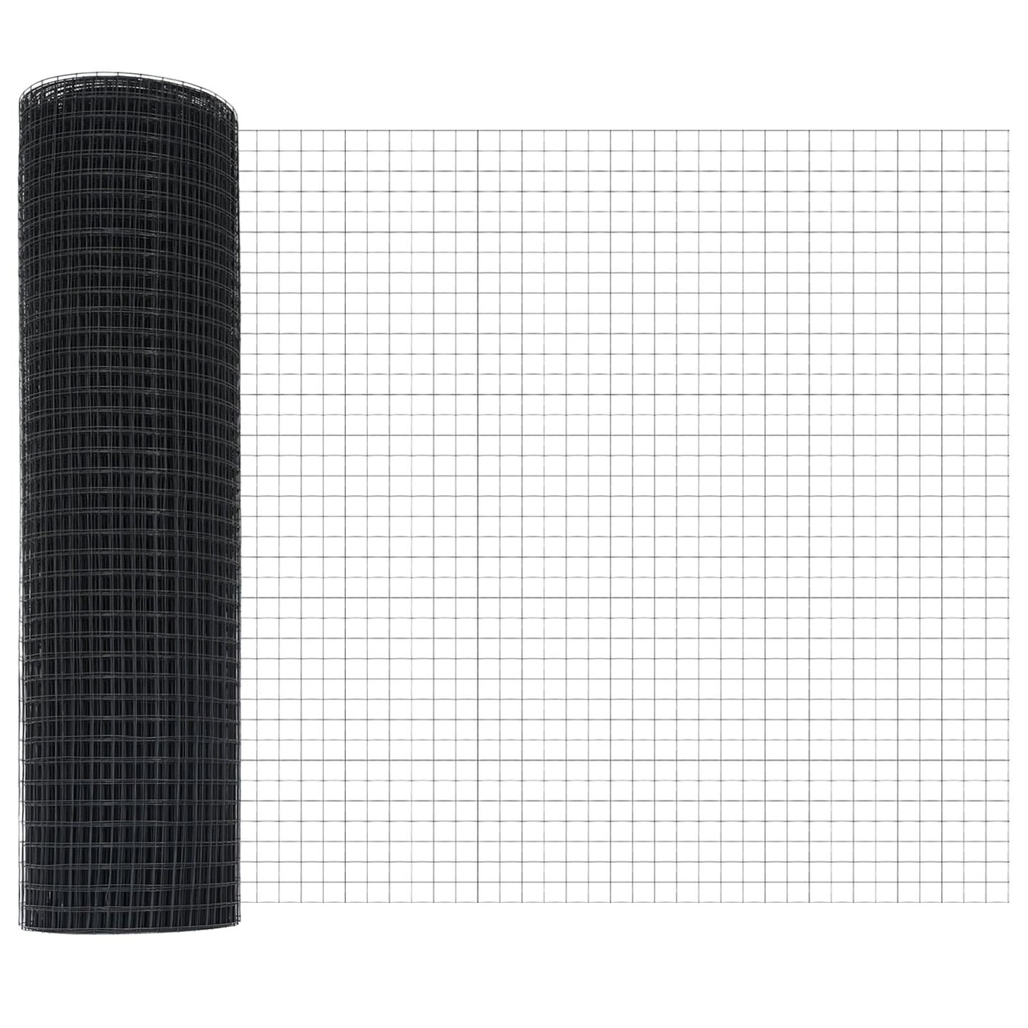 Zaunpfosten-Set Set aus 2 Grau Verzinkter Stahl, PVC 25 x 0,5 m