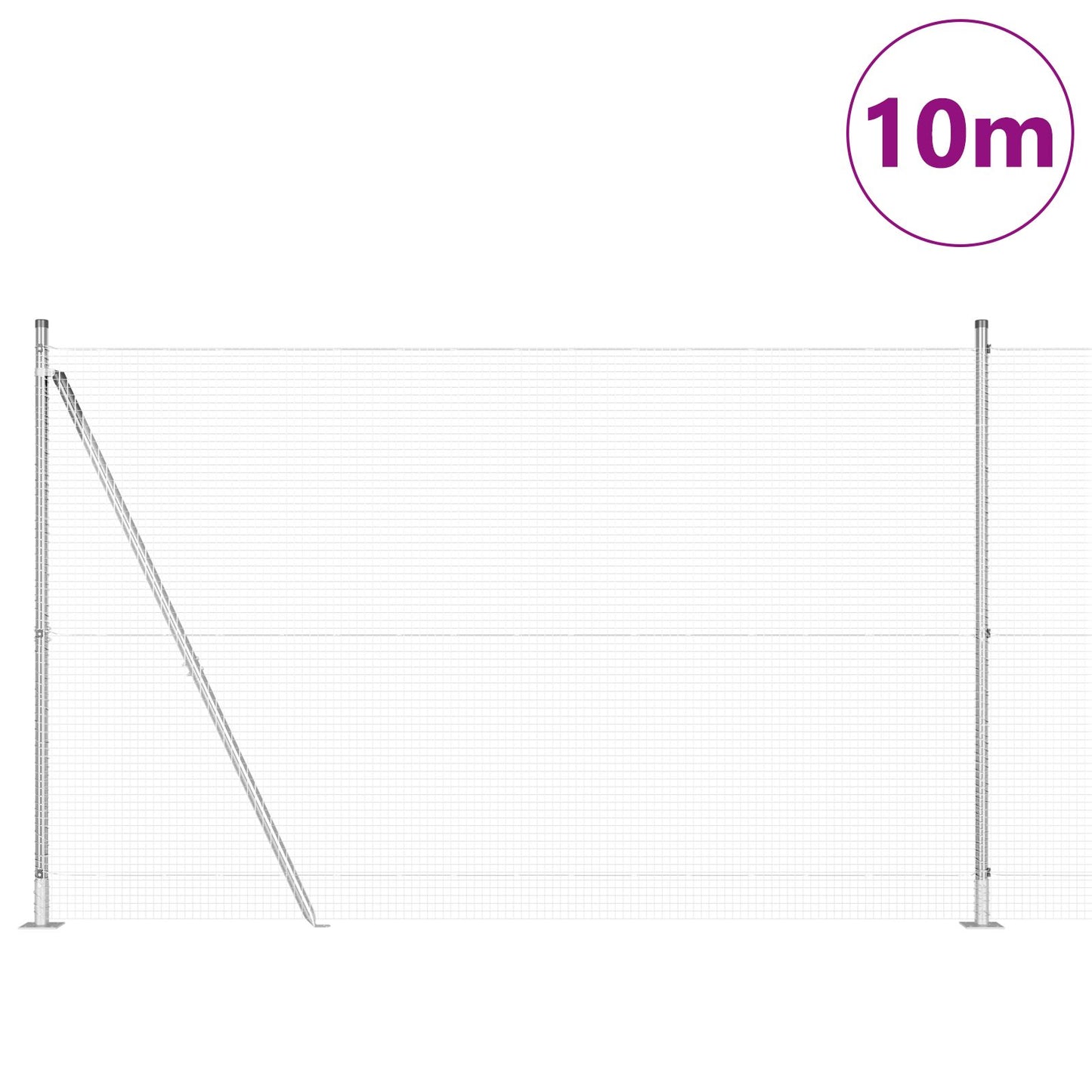Zaunpfosten Set 2er Set Verzinkter Stahl 10 x 1,5 m Langlebig