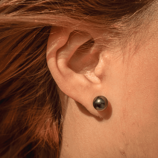 Tahitian South Sea Black Pearls Mittagong Earrings 12-13 mm AA - Shopgalaxy.ch