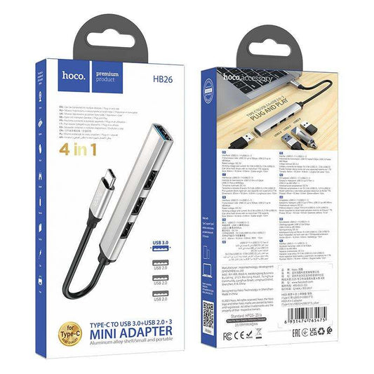 Type-C to USB3.0+USB2.0*3  4 in 1 adapter - Shopgalaxy